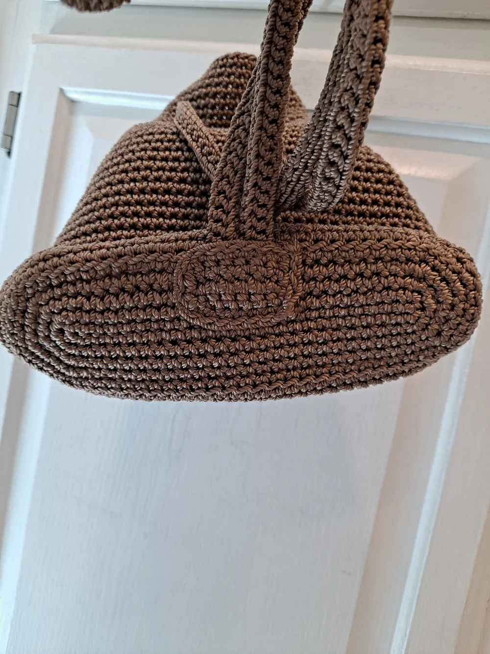 The Sak Brown Crochet Drawstring Mini Backpack